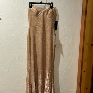 City Studio Pink Glitter Strapless Prom Dress